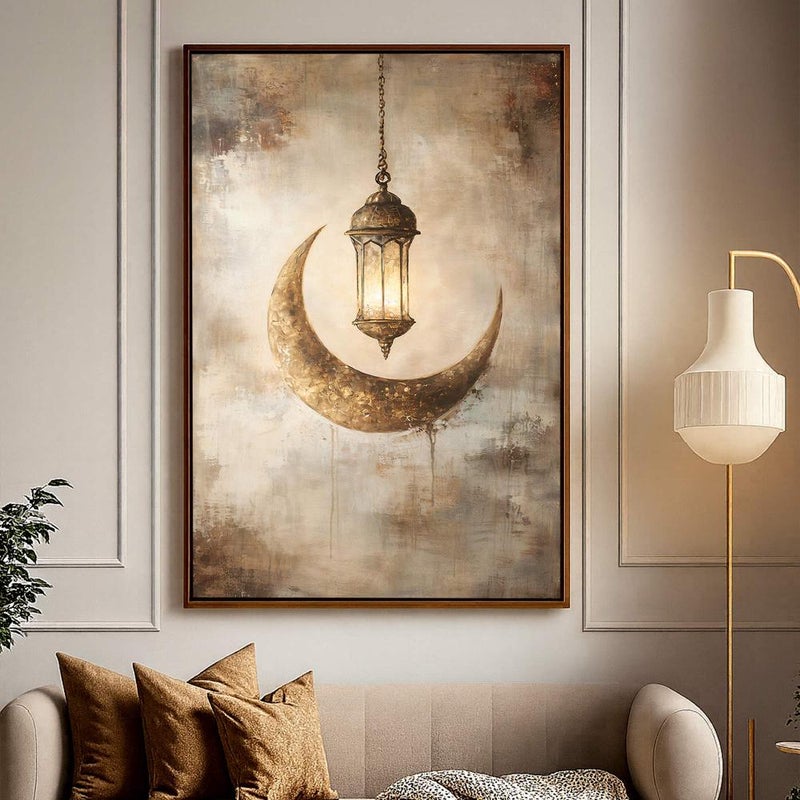 ماركتنا لوحة قماشية بتصميم شهر رمضان المبارك مع برواز مجوف , قطعة واحدة, بمقاس 60×90سم - Image 1